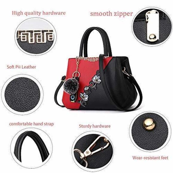 Classic Genuine Textured Bag Satchel For Women: Soft Textured Strap Handbags F - Picture 3 of 7